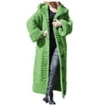 thumbnail image 2 of Ankle Length Coats for Women,Chunky Knit Sweater,Women Plus Size Long Open Front Drape Maxi Cardigan,Long Sleeve Cardigan Fall Chunky Long Sweater Coats for Women Green S, 2 of 4