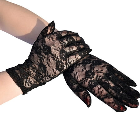 Elegant Women s Short Lace Gloves for Riding Sun and formal Wedding Events Size:One Size