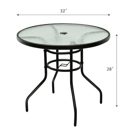 31 5 Patio Round Table Tempered Glass, Outdoor Patio Glass Table Top Replacement
