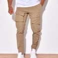 thumbnail image 3 of Plus Size Sports Jogger Pants for Mens Casual Solid Color Pocket Drawstring Casual Youth Versatile Sports Oversized Pants Up to 65% off!, 3 of 5
