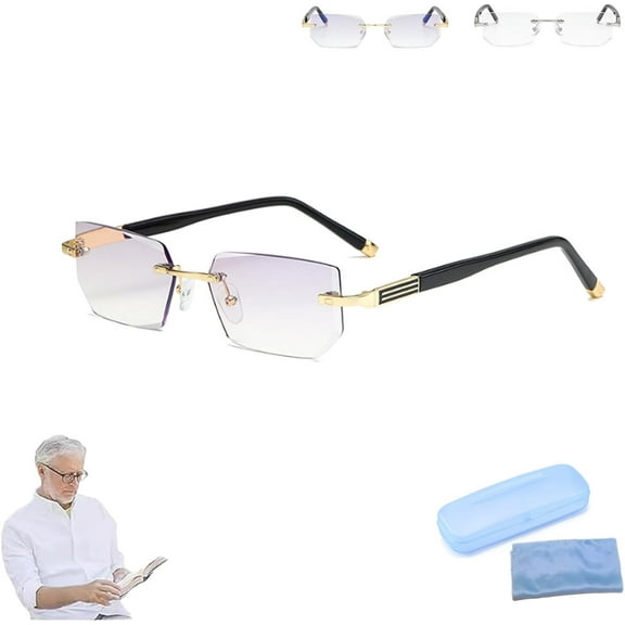Mag Vision Glasses, Intelligent Zoom Anti Blue Light Presbyopia Glass, Multi-focus Reading Glasses for Men and Women