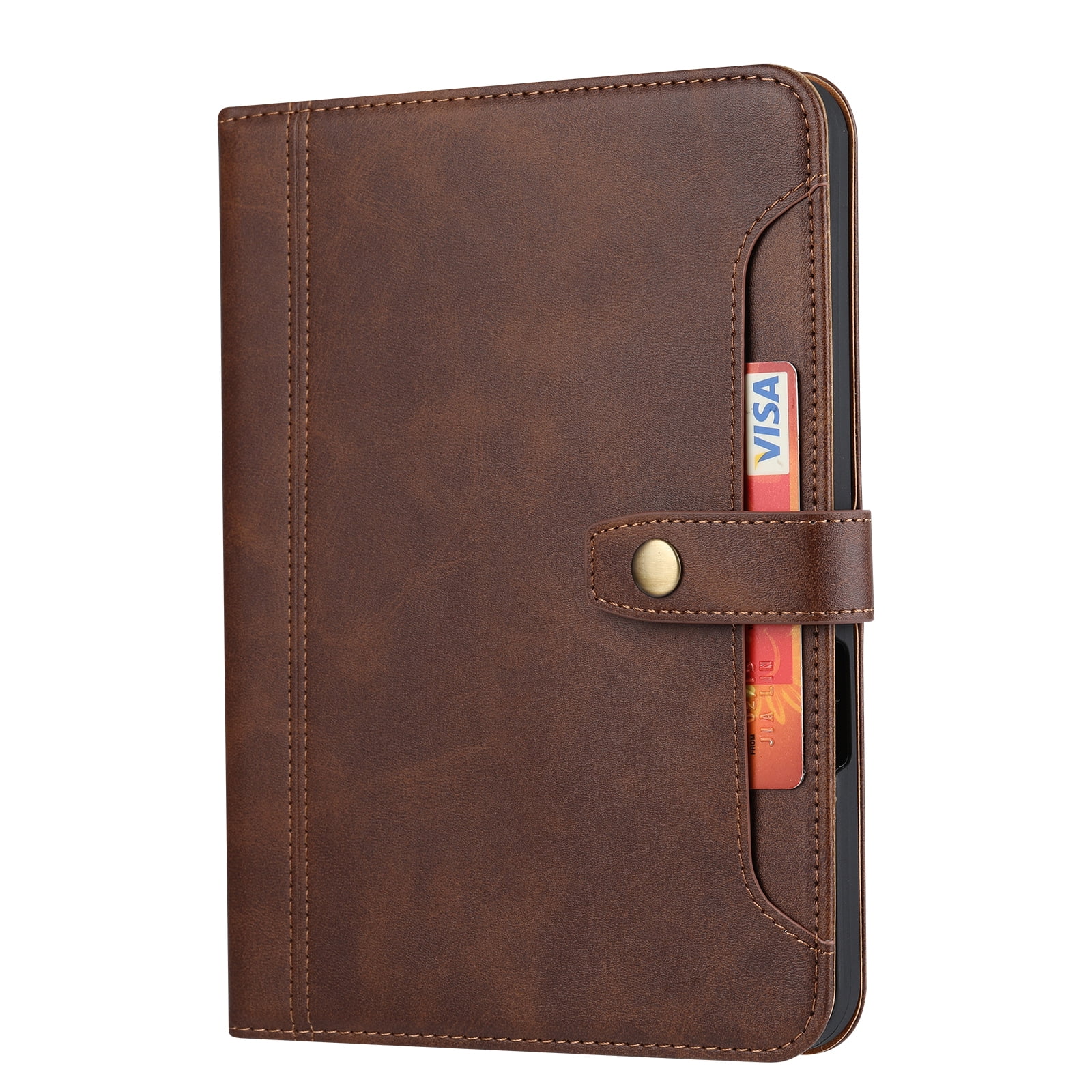 ELEHOLD iPad Case For Apple iPad 11th(A16) 2025 Multi-Functional Flip Leather Wallet Case with Front Pocket Card Slots Kickstand Pencil Holder Shockproof Business Men Women Case Cover,Coffee