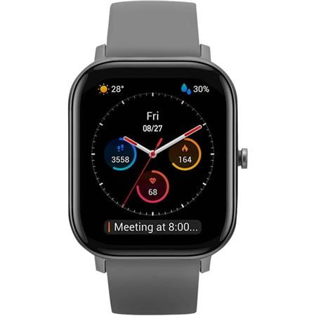Amazfit - GTS Smartwatch 42mm Aluminum - Lava Gray With Silicone Band