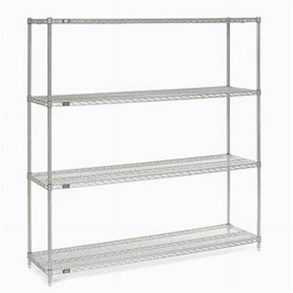Nexel Chrome Wire Shelving - Chrome - 60 x 14 x 74 in.