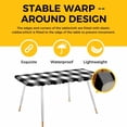 thumbnail image 4 of Black White Plaid Table Cloths for 8 Foot Rectangle Tables, Farmhouse Modern Abstract Art Buffalo Patio Waterproof Elastic Fitted Tablecloths, Washable Rectangular Table Cover for Camping, 4 of 8