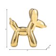 thumbnail image 4 of Balloon Dog Figurine for Home Decor - Ceramic Sculpture for Shelf, Coffee Table, Living Room or Office Accents - Contemporary Ornament Accent Display for Console and Mantel Styling - 7", Gold, 4 of 11