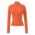 thumbnail image 5 of Kcolen Long Sleeve Shirts for Women High Neck Slim Fit Pullover Tops Fall Fashion Basic Crop Top Womens Going Out Outfits Y2k Clothes, 5 of 6