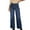 Dark Blue, variant on Wyobmus Women's Wide Leg Jeans High Waisted Pull On Pants Vintage Stretchy Trendy Ladies Jean Straight Casual Denim Pants Black
