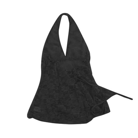 

GuessLookry 2023 Fishnet Lingerie For Women Ladies sexy underwear hanging neck lace see-through babydoll nightdress Valentine Gift