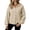 Khaki, variant on Women's Hooded Snap-Front Pullover, Long Sleeve Warm Sweatshirt, Solid Color Winter Casual Top(Red/S)