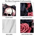 thumbnail image 4 of luoweisi Men's Beach Shorts Quick Dry Swim Trunks with Mesh Lining Roses and Skull XL, 4 of 5