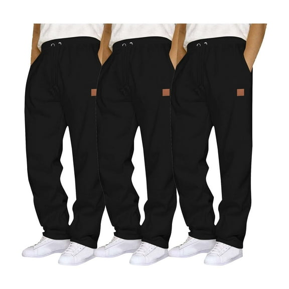 3PC High Waist Cargo Pants For Men Elastic Waist Drawstring Sweatpants For Men Straight Active Pockets Trouser