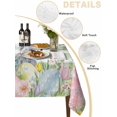 thumbnail image 5 of Easter Rectangle Tablecloth, Spring Rabbit Eggs Botanical Floral Green Lattice Waterproof & StainResistant Tablecloth, Washable Oil-proof Table Cover for Dining/Party/Wedding/Camping/Buffet 52x70 In, 5 of 9
