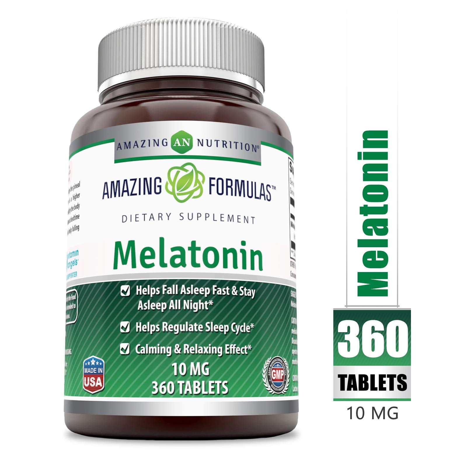 Amazing Formulas Melatonin for Relaxation and Sleep, 10 Mg, 360 Tablets
