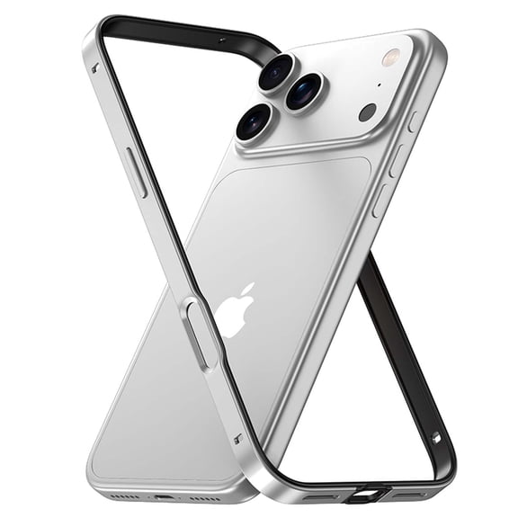for iPhone 14 Aluminum Alloy Metal Bumper Frame, No Back Design Compatible with MagSafe, Backless Slim Fit Excellent Heat Dissipation 4 Corner Raised Shockproof, Silver