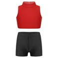 thumbnail image 1 of TSSOE Kids Girls Sleeveless Crop Tank Top with Shorts UV Protection Rashguard Swimsuit Bathing Suit Red&Black 6, 1 of 7