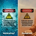 thumbnail image 6 of (2 Pack) Turn Off Battery Charger OSHA Danger Sign 18 Inch X 24 Inch Indoor / Outdoor Rust-Free Aluminum Metal Signs for Workplace, Workshop, and Construction Site, Made in the USA, 6 of 8