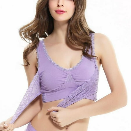 

Sports Bras for Women Bras for Women Comfortable Solid Color New Cross Side Buckle without Rims Gathered Sports Underwear Sleep Bra