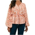thumbnail image 1 of Womens Fall Tunic Tops Henley V Neck Lantern Long Sleeve Blouses Trendy Printed Button Drawstring Tshirts for Leggings, 1 of 7