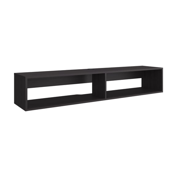 JUYG 59" Floating TV Stand, Black Wengue, 2 Shelves