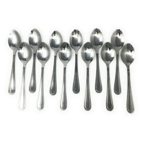 Stainless Steel Infant Spoon Handi-Ware Every Day Basic+ Mirror Polish Stainless Steel Cutlery Value Pack (12, Dinner Spoon) ()