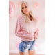 thumbnail image 2 of ABPHQTO Top de mujer de manga larga con empalme de gofres de leopardo rosa, 2 of 5