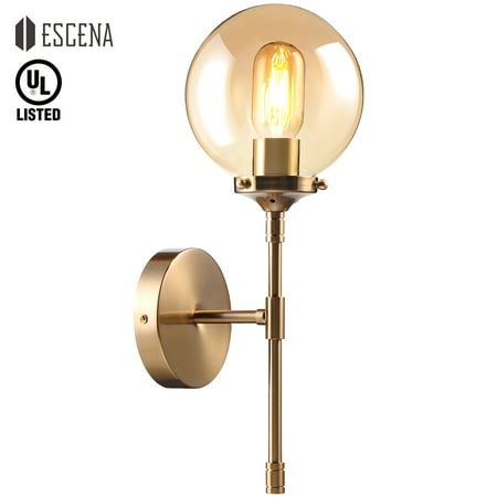 

CHAYOUCHAYOU Indoor Wall Light Vintage Vanity Wall Lights T45 Bulb Included UL Listed for Entrance Hallway Living Room Amber