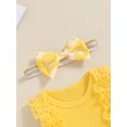 thumbnail image 5 of Bagilaanoe Newborn Baby Girl Summer Rompers Dress Daisy Print Sleeveless Bodysuits + Headband 3M 6M 12M 18M 24M Infant Patchwork A-line Dresses, 5 of 7