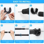 GPED Heavy Duty Adjustable Closet Rod 28-39 inch, Closet Organizer Rod for Wardrobes, Bathroom & Laundry Room, Hanging Clothes Rod, Black