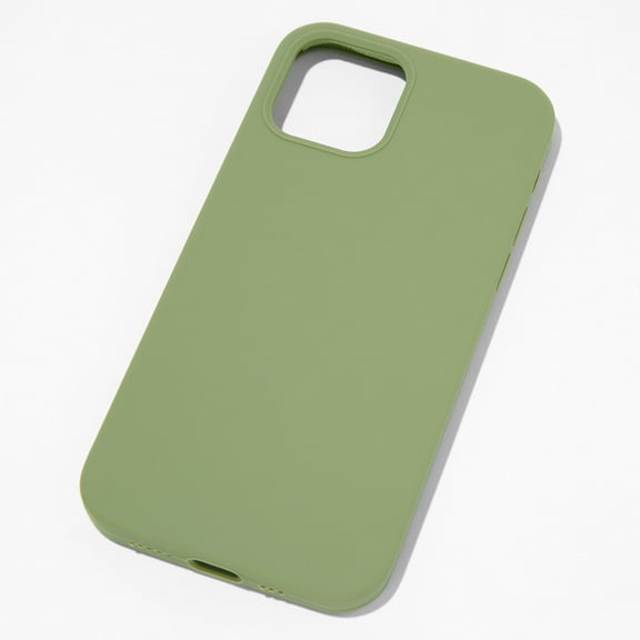 Claire's Solid Sage Green Silicone Phone Case - Fits iPhone® 12/12 Pro