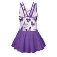 thumbnail image 5 of COEQINE Girls Bathing Suit One Piece with Full Coverage Skirt & Built-in Panty, Scoop Neck Tankini Style Cute Swimsuit, for Active Girls 3-4 Years, Purple Butterfly, 5 of 8