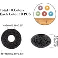 thumbnail image 6 of 1 Box 320 Pcs Natural Lava Bracelets Making kit Including 200 Pcs Black Lava Beads 120 Pcs Tibetan Style Alloy Spacer Beads 11 Yds Elastic Thread Volcanic Lava Stone Rock Beads for Jewelry Making, 6 of 8