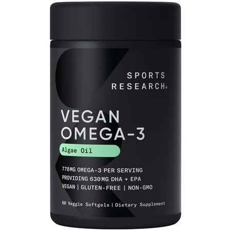 Sports Research Vegan Omega-3 Fish Oil  60 Veggie Softgels