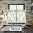 thumbnail image 4 of Yayeee Kitchen Curtains Tier Pair Light Filtering 27"x24" Rod Pocket Short Cafe Window Panel, Light Gray Pattern, 4 of 7