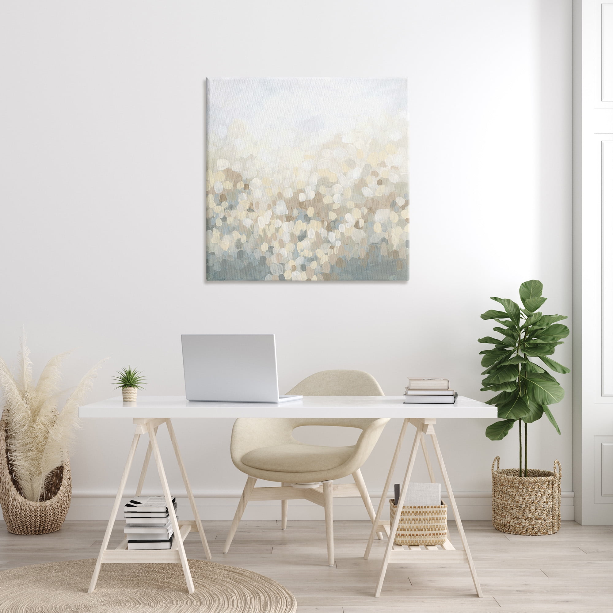 Stupell Industries Dotted Neutral Gradient Abstract Painting Gallery Wrapped Canvas Art Print Wall Art, 36 x 36