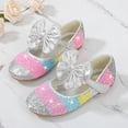 thumbnail image 2 of Girls Glitter Bowknot Ballet Mary Jane Flat School Dance Party Casual Dress Shoes, 2 of 7