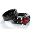 thumbnail image 4 of 2 Matching Rings His and Hers Ring Couple Rings Wedding Ring for him and Her Womens Ring Men Ring Black Rings, 4 of 7