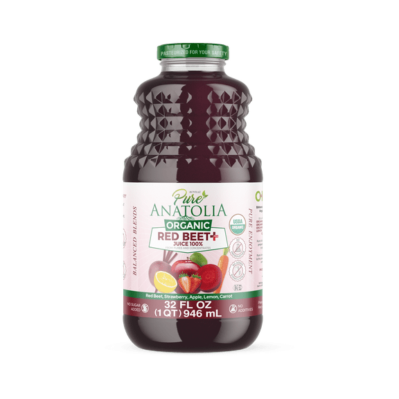 Pure Anatolia Organic Red Beet Juice, 32 Fl Oz Glass Bottle