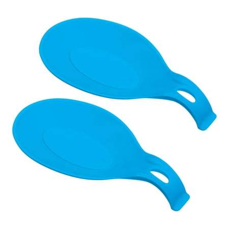 

Uxcell 9.25 x 4.72 Heat Resistant Silicone Spoon Rest Kitchen Utensil Holder Blue 2Pack