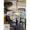 thumbnail image 4 of Outdoor Tablecloth with Umbrella Hole and Zipper, Easter Bunny Square Table Cloth 60x60 Inch Waterproof Tablecloth, Eggs Cute Rabbit Colorful Wooden Grain Rustic Picnic Table Cover for Patio Camping, 4 of 7