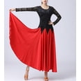 thumbnail image 2 of Long Sleeve Velvet Waltz Ballroom Dance Practice Lace Dress Clothing For Competition, 2 of 8