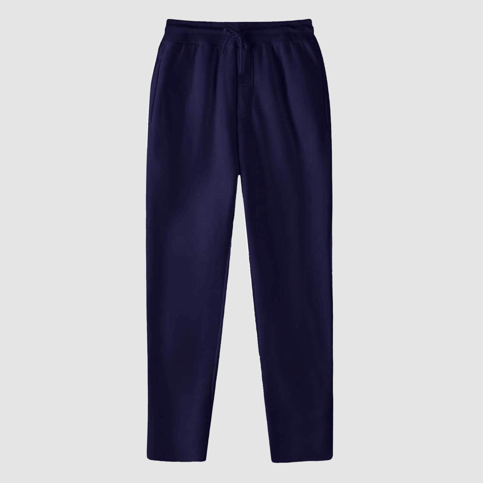 zaveiop Womens Straight Leg Clearance Sale Sweatpants,Winter Fleece Lined Warm Lightweight Sweatpants Casual Elastic High Waist Trousers (Navy, XL)