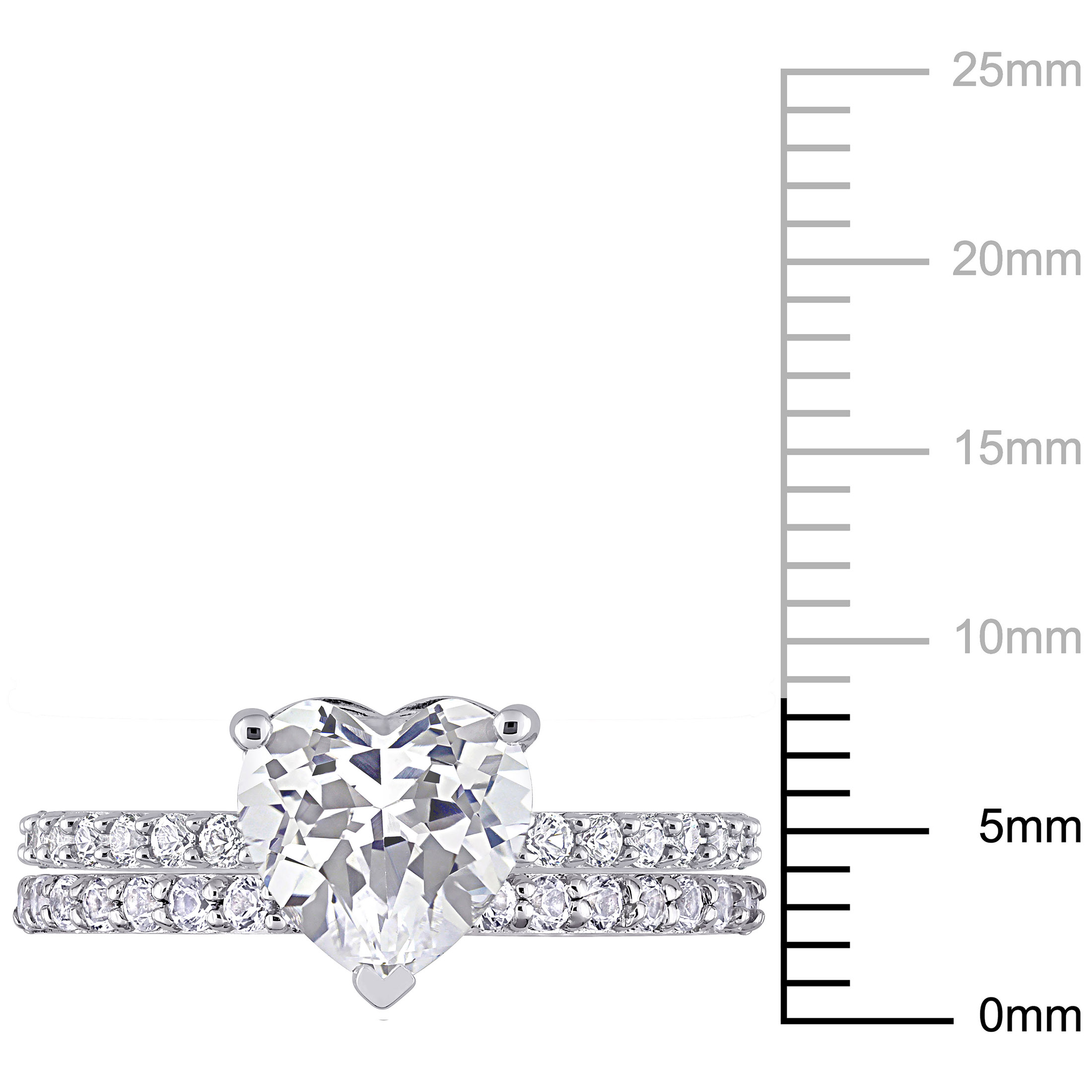 Everly Women's Created Sapphire 10k White Gold Bridal Set