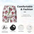 thumbnail image 5 of Lsque Mens Swim Trunks Lilies Flowers Pattern - Bathing Suit Compression Liner - Beach Swim Shorts Swimwear - (S-3XL) - Stretch Quick Dry -X-Large, 5 of 9
