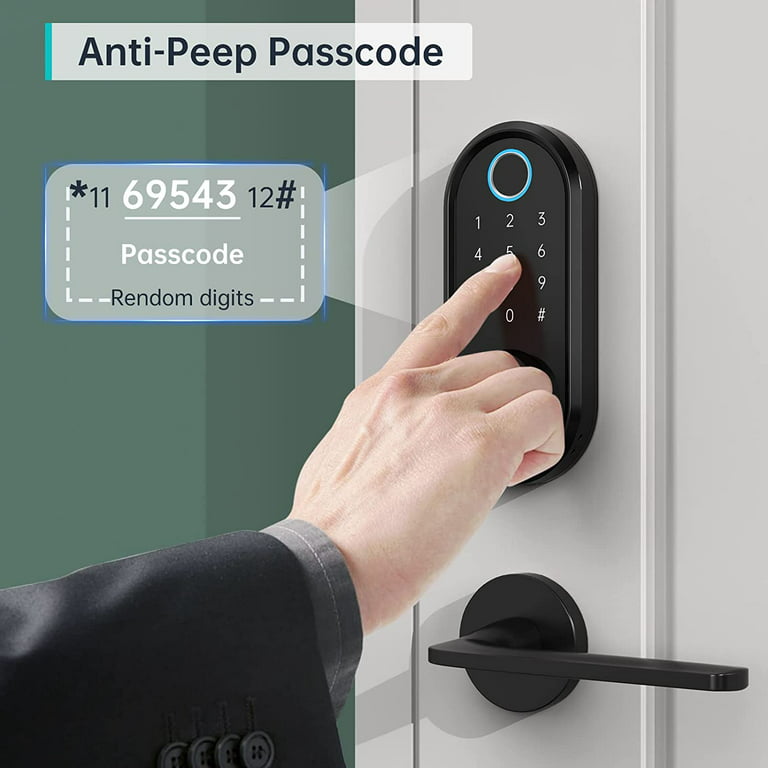 Smart Deadbolt, SMONET Fingerprint Electronic Deadbolt Door Lock with  Keypad-Bluetooth Keyless Entry Keypad Smart Deadbolt App Control, Ekeys  Sharing