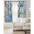 thumbnail image 2 of Blue Hydrangea Floral Blackout Curtains 90 Inches Long for Bedroom, Spring Retro Butterfly Botanical Thermal Insulated Room Darkening Black Out Window Curtain Panels Grommet Drapes for Living Room, 2 of 8