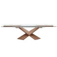 thumbnail image 3 of Davee Transparent Glass Top with Wood Leg Extendable Dining Table, 3 of 5