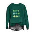 thumbnail image 3 of Jsaierl Chandails en Molleton pour Femmes Jour de la Saint-Patrick Imprimé Trèfle Chanceux Pulls Décontractés Manches Longues Col Rond Hauts Tendance Chandail en Molleton de Vacances, 3 of 3