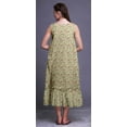 thumbnail image 4 of Bimba Chemises de Nuit en Coton Imprimé Renoncules Florales Tango et Roses Beige Verdâtre pour Femmes Robe Sans Manches Tenue de Nuit Robe Maxi Très Grande, 4 of 6