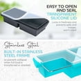 thumbnail image 2 of Silicone Freezer Tray With Lid-soup Container Molds-2-cup Extra Large Ice Cube Tray-makes 4 500ml Portions Cubes  For Freezing Soup Stews Sauces.oven&dishwasher-safe(2-pack), 2 of 7
